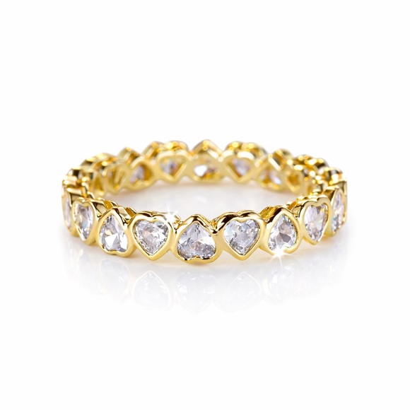 Jewelry - New Gold Plated Heart Eternity Ring